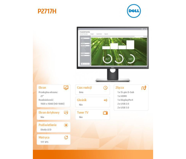 Dell P2717H - 305612 - zdjęcie 6